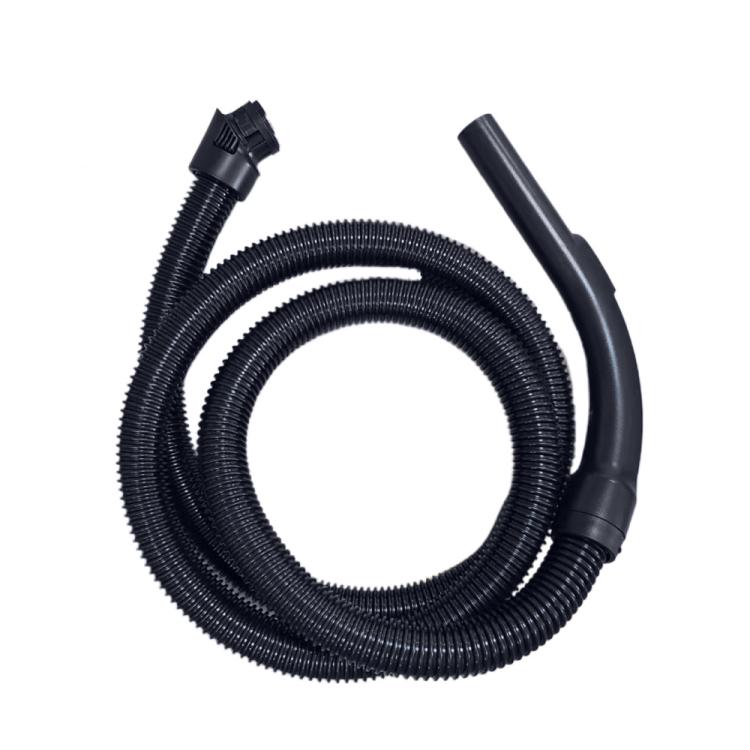 Curved vacuum hose and nozzle handle set, ribbed black tubes with connectors