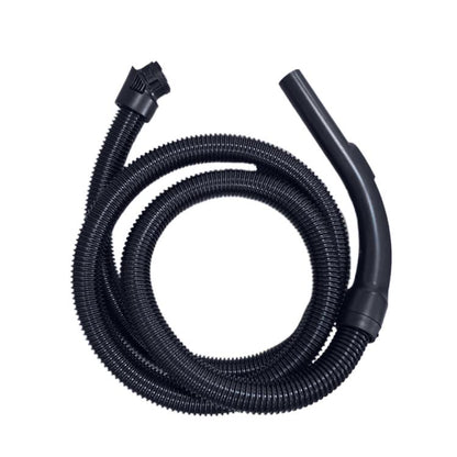 Curved vacuum hose and nozzle handle set, ribbed black tubes with connectors