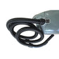 Curved vacuum hose and nozzle handle attached to vacuum inlet