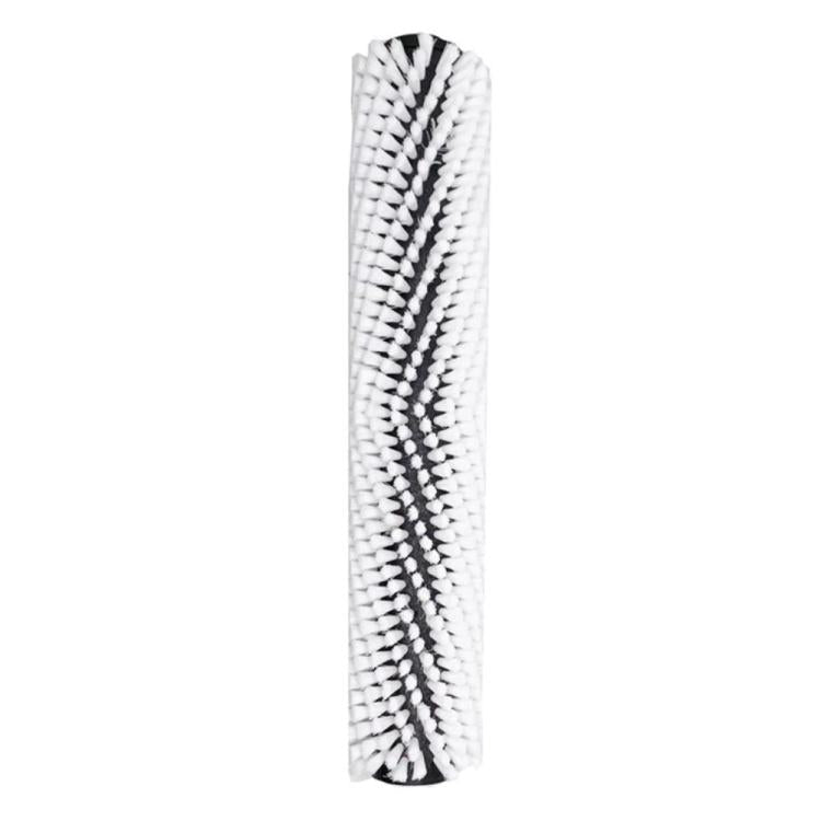 White soft bristle roller brush refill with black trim, for floor scrubber roller