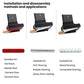 Floor scrubber roller brush refills shown: red, black-and-white, and green microfiber