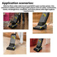 Floor scrubber with installed roller brush attachment for cleaning floors