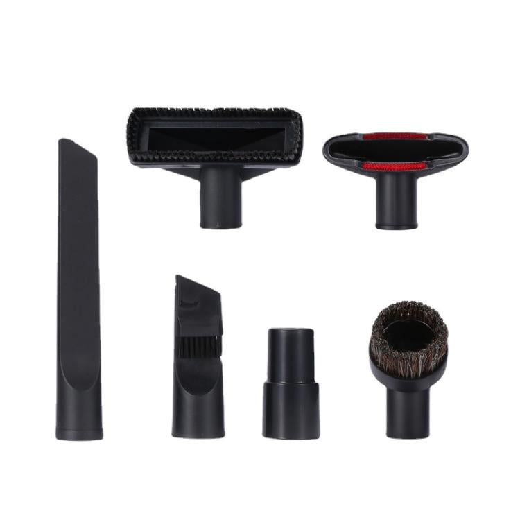 Vacuum cleaner brush set with 6 black nozzles and bristle heads
