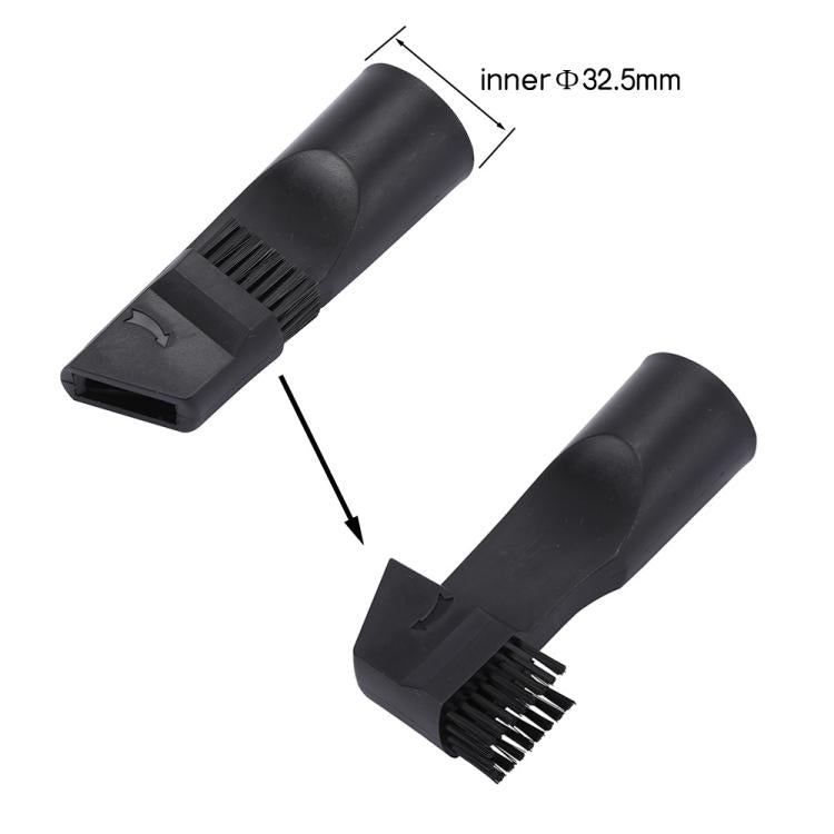 Vacuum crevice brush attachment with inner diameter measurement, black plastic