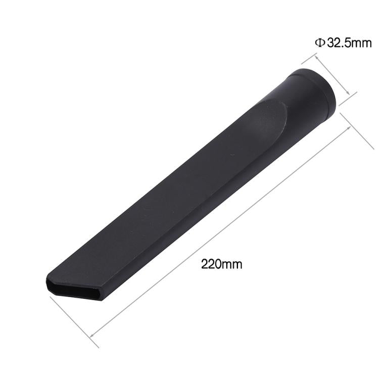 Vacuum extension tube nozzle, length and diameter marked, black plastic