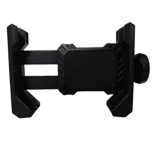 Bike phone mount accessory clip with front bracket and side clamps, black