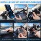 Wireless car charger installation kit with mount, phone cradle, and suction stand