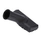 Black steam cleaner brush head with cylindrical connector and side bristles