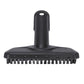 Round black steam cleaner brush head with central handle and bristle ring