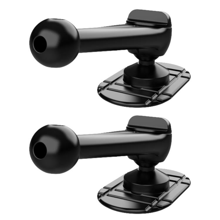 Snail-shaped car phone mount base set, black suction-style bar with square adhesive plate