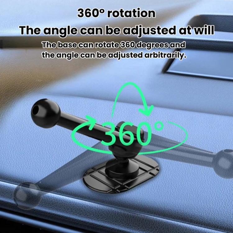 Snail-shaped car phone mount base showing 360-degree rotatable adjustment