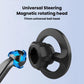 Black universal steering wheel magnetic rotating head with ring and ball joint
