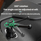 Black car air-vent phone mount with 360° rotating arm and ball head joint