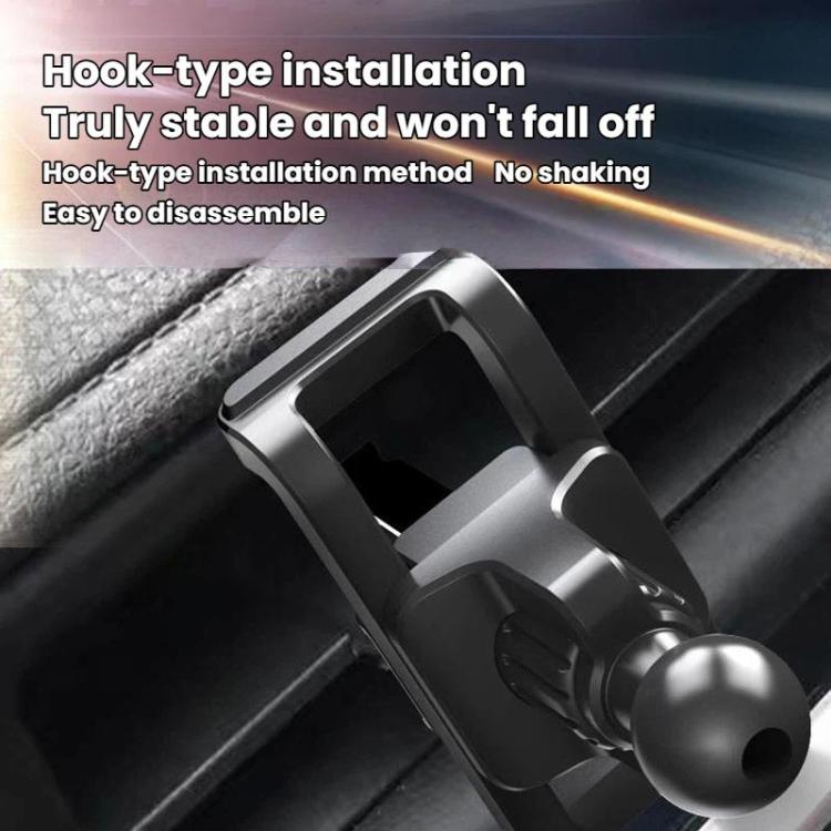 Hook-type installation car phone mount clip with ball knob, black
