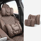 Two-piece car headrest and lumbar cushion set, brown padded