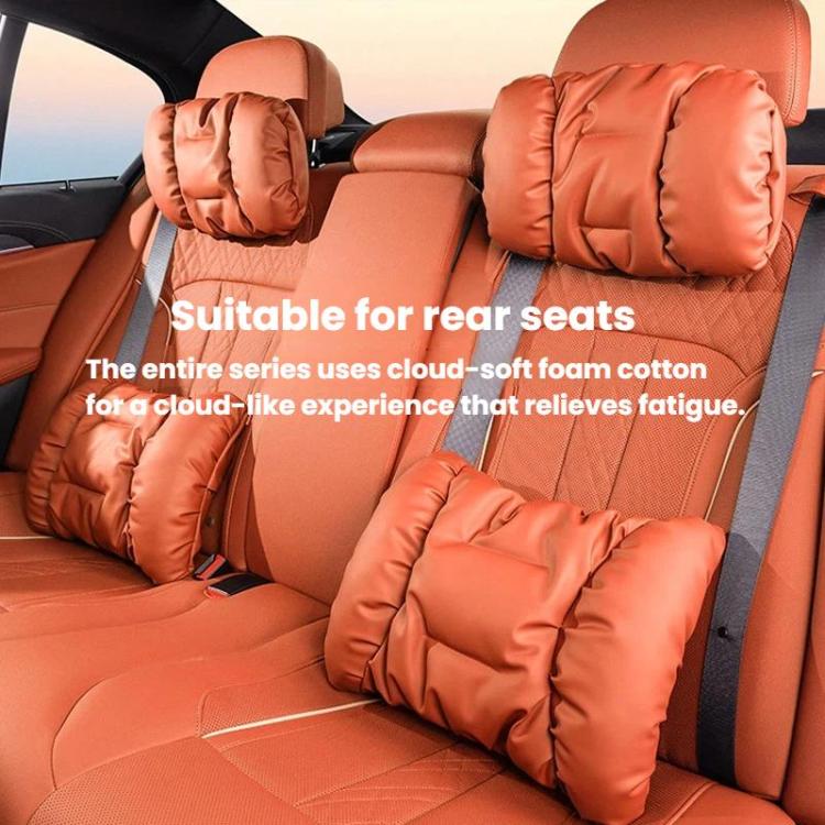 Car neck and lumbar pillow set, red padded cushions for rear seat headrests