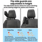 Car seat side-guard headrest pillow with adjustable height, dark gray cushion