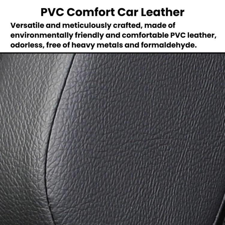 Dark gray PVC leather-style car neck support pillow, textured surface close-up