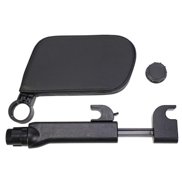 Car neck support headrest pillow kit with mount pole and knob fastener, dark gray