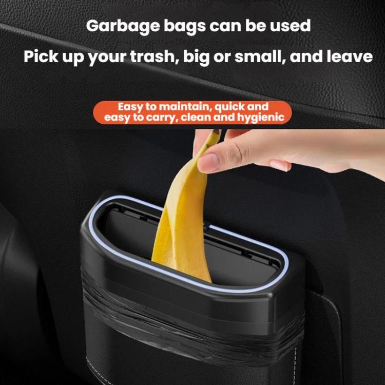 Car Trash Can Side-mounted Storage Box With Light