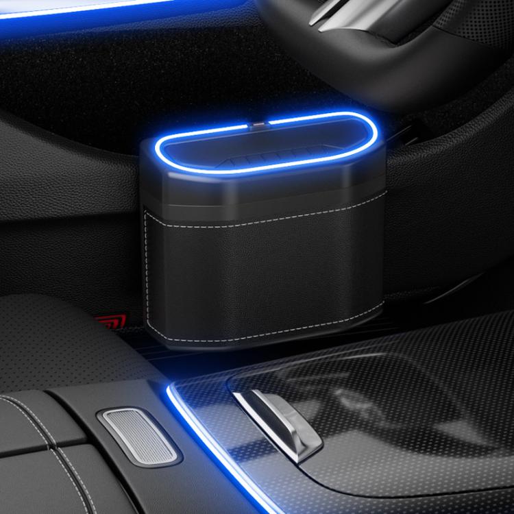 Car Trash Can Side-mounted Storage Box With Light