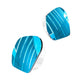 Suction cup blind spot assist mirror with teal reflective lens, white trim, black back
