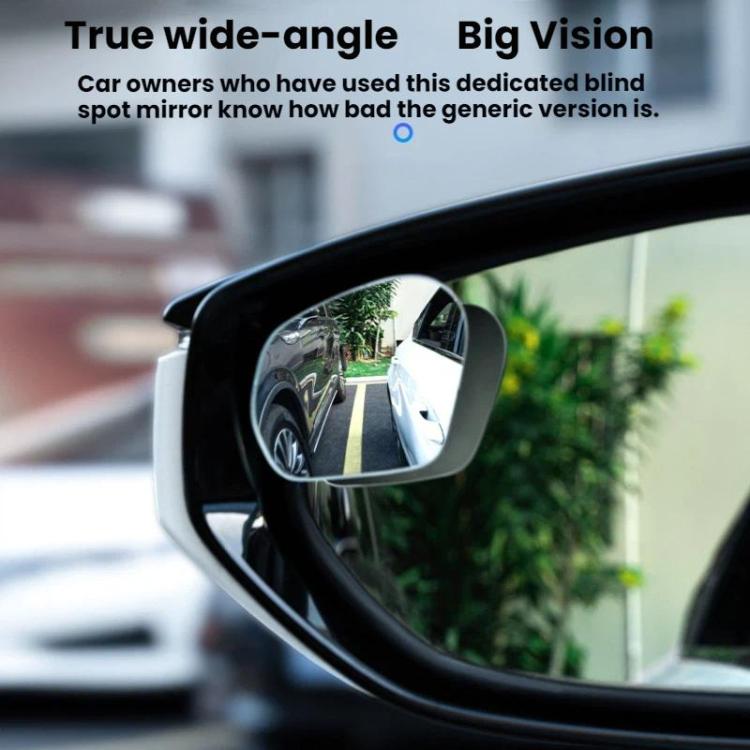 Oval rearview blind spot assist mirror with suction mount on car window