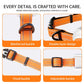 Orange webbing pet collar with reinforced and adjustable buckle details