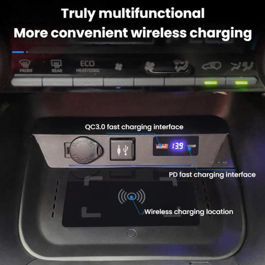 For Toyata RAV4 Wireless Car Charger With Digital Display, 15W Left, 15W Right