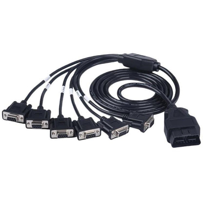 OBD2 to 6 DB9 female adapter cable with OBD connector and multiple DB9 ports