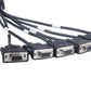 Cable end with DB9 female connectors and OBD2 plug, black housing with silver pins