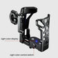 Black bicycle bottle cage with blue LED glow at the base and side arms