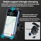 Triangular clamping phone holder with shock-absorbing protective pads