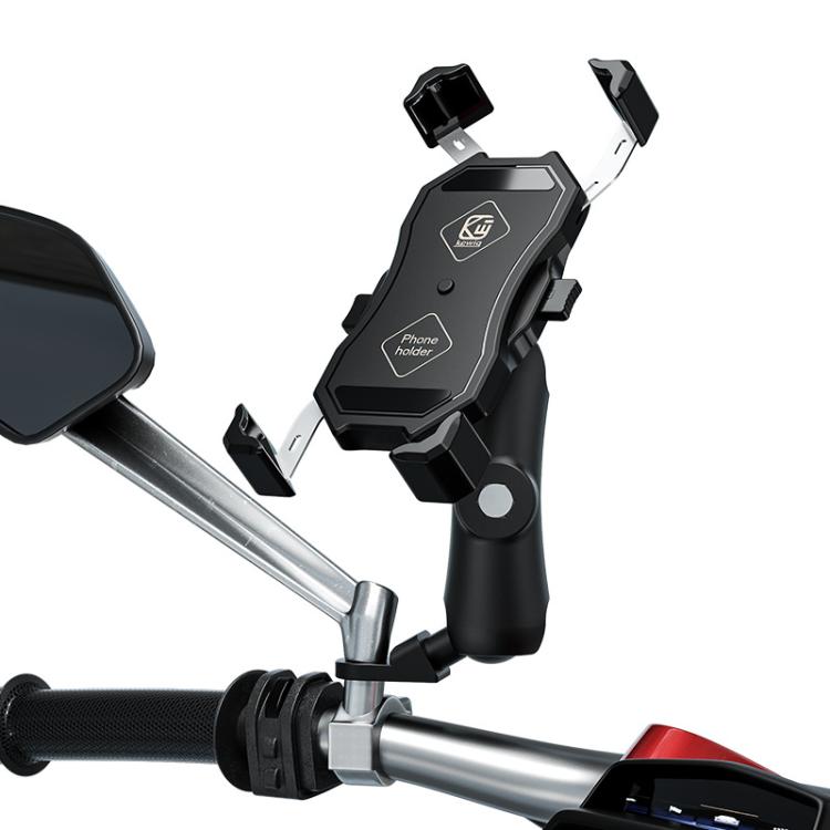 Bicycle and motorcycle phone mount with black cradle and adjustable side arms