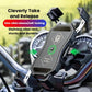 Black phone holder cradle with anti-slip pads and locking hinge arms