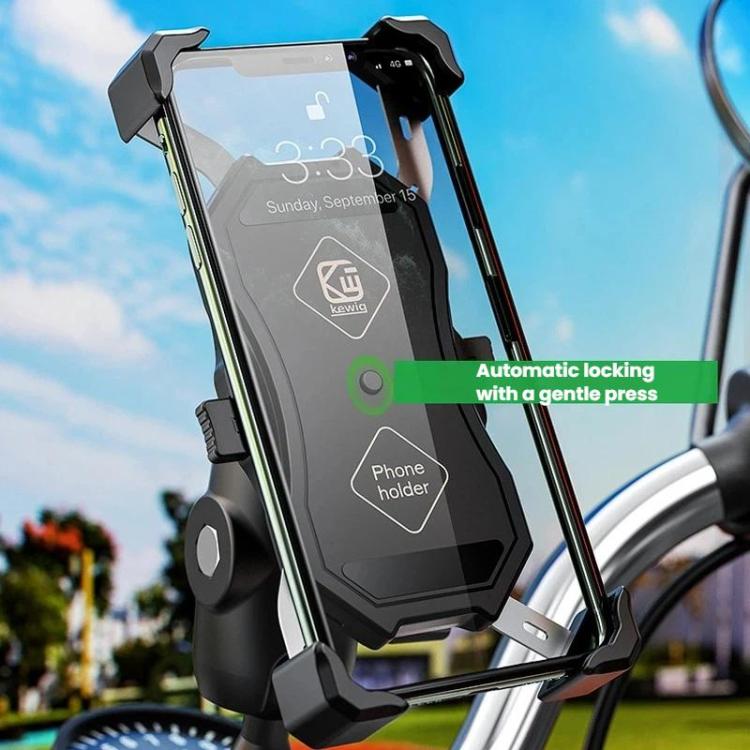 Phone holder mount with automatic locking clip and grippy cradle pads