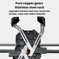 Phone holder base with stainless steel rack and copper gear mechanism