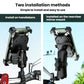 Adjustable motorcycle phone holder base with clamp, black, dual ball-head mount