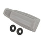 Gray seatbelt hook holder with two round mounting grommets
