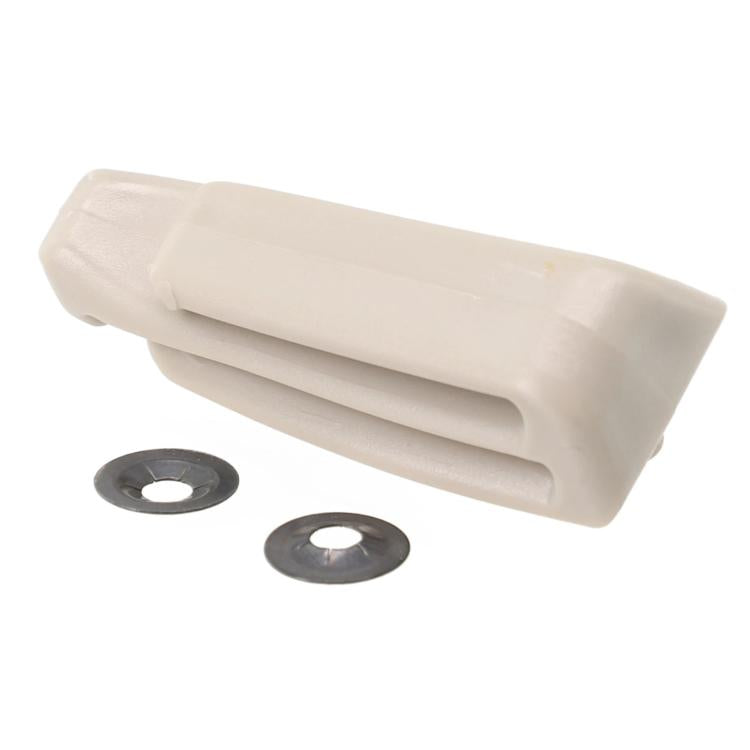 Beige seatbelt hook holder with two round mounting grommets