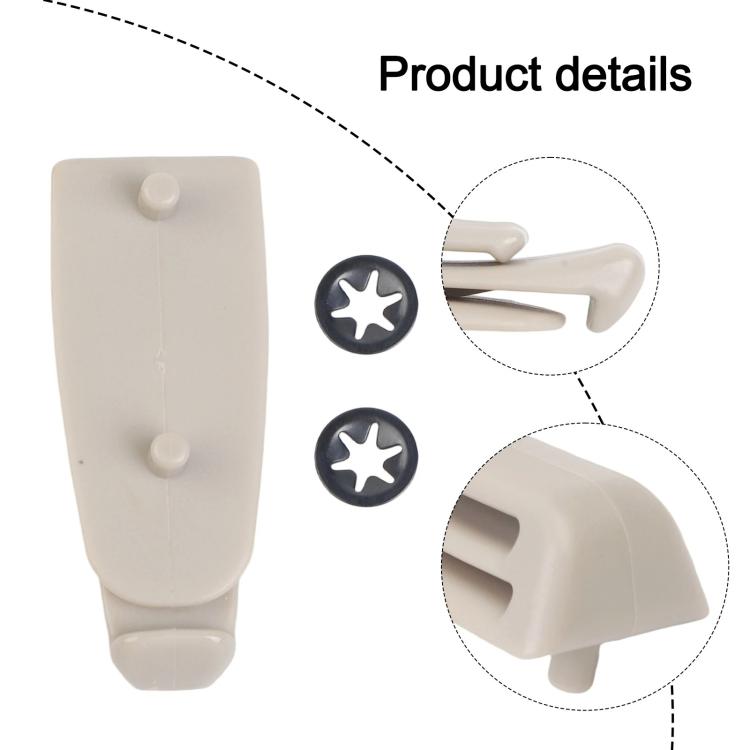 Beige seatbelt hook holder set with two star grommets and snap mounts