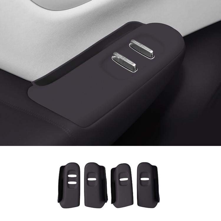 Black silicone anti-slip protection pad for window lift control panel, 4-piece set