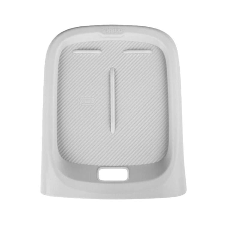 Silver gray silicone center console anti-slip mat with wireless charging slot, textured surface
