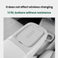 Light gray silicone wireless charging mat with raised divider and open button area
