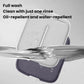 Light gray silicone charging mat with water droplets, oil- and water-repellent surface