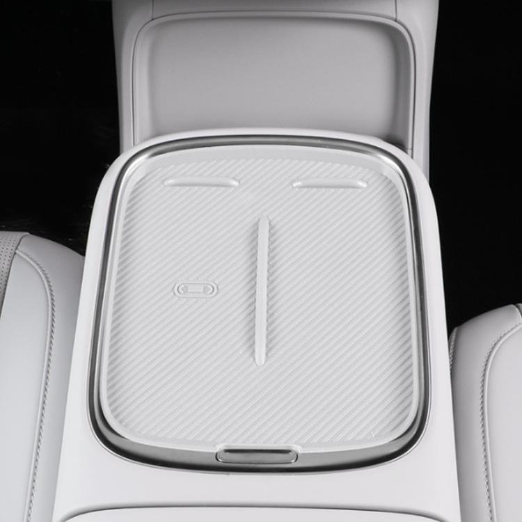 Square wireless charging silicone mat, light gray anti-slip ridges for center console tray