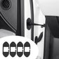 Set of four black silicone door limiter covers for car door installation