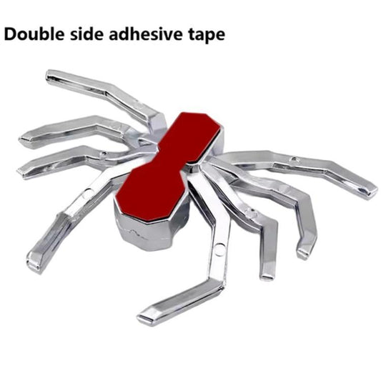 3D metallic spider car emblem sticker with red back plate and double-sided tape