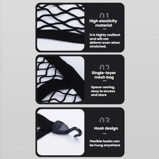 Single-Layer Storage Securing Netting For Pickup Truck Trunks