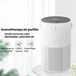 White aroma air purifier cylinder with perforated vents and top fan grille